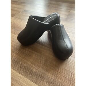Simon Miller Mule Shoes Womens Size 7.5 Black Leather‎ Platform Slip On Clogs